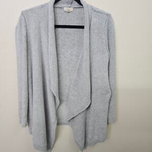 Cupio Grey Soft Knit Open Front Drape Cardigan Petite Small SP Layering